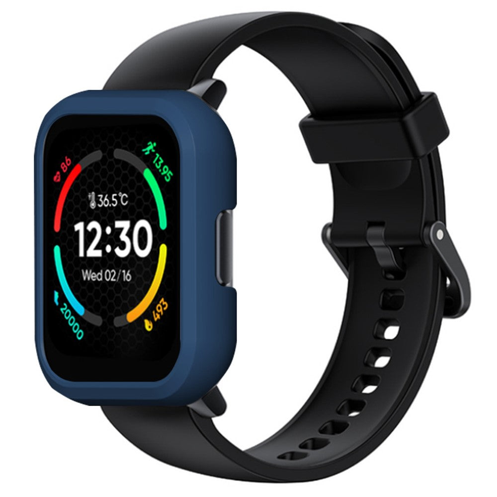 Hårdt Silikone Bumper passer til Realme TechLife Watch S100 - Blå#serie_6