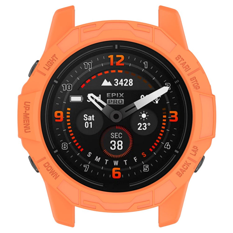 Beskyttende Silikone Bumper passer til Garmin Quatix 7 Pro - Orange#serie_1