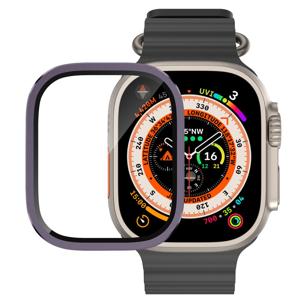 Mega Fint Universal Cover med Skærmbeskytter i Glas passer til Apple Watch Ultra / Apple Watch Ultra 2 - Lilla#serie_5