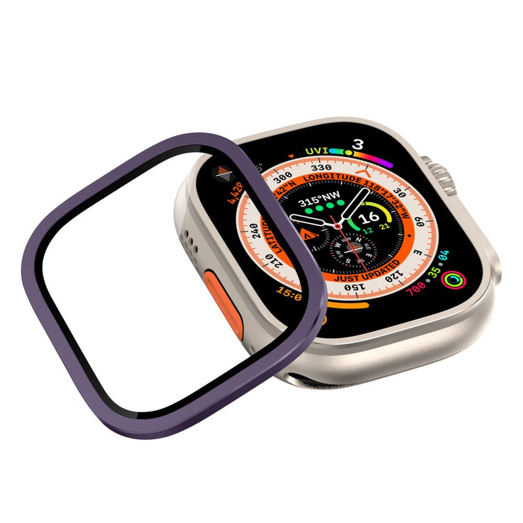 Mega Fint Universal Cover med Skærmbeskytter i Glas passer til Apple Watch Ultra / Apple Watch Ultra 2 - Lilla#serie_5