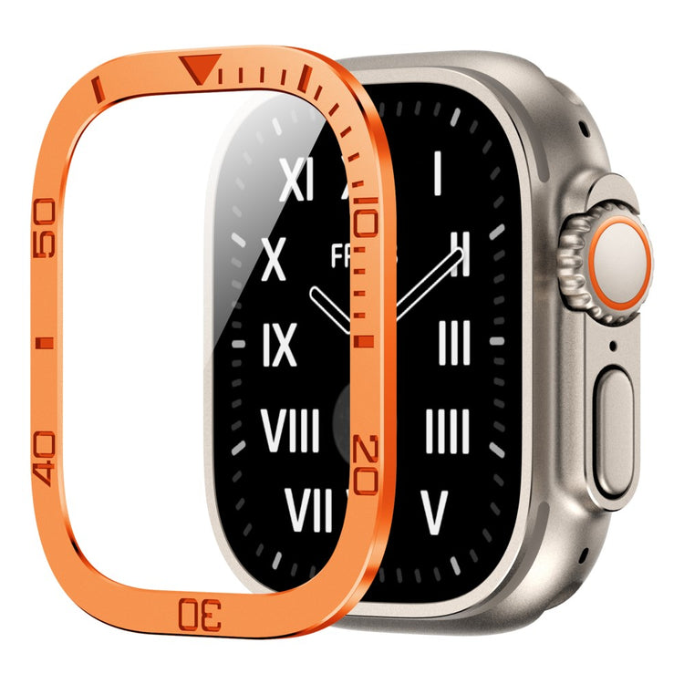 Fint Universal Cover med Skærmbeskytter i Glas passer til Apple Watch Ultra / Apple Watch Ultra 2 - Orange#serie_2