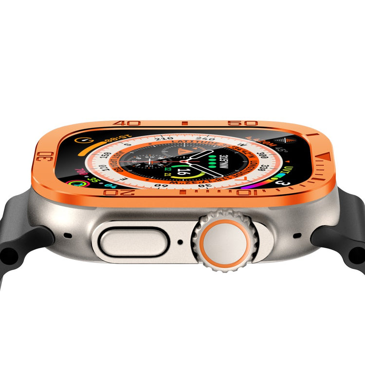 Fint Universal Cover med Skærmbeskytter i Glas passer til Apple Watch Ultra / Apple Watch Ultra 2 - Orange#serie_2