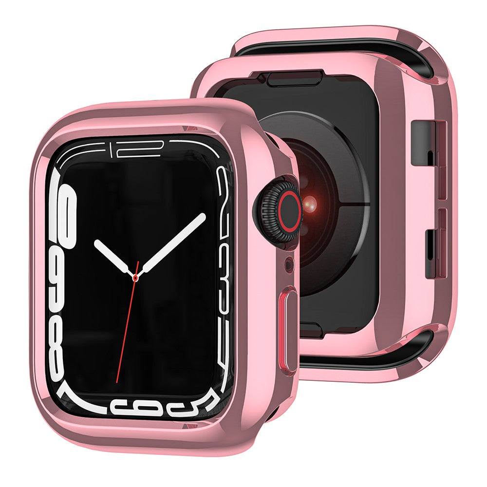 Apple Watch Series 41mm - 40mm - 38mm Electroplated Flexible Watch Case Hollow Anti-Drop Frame - Rose Pink#serie_2