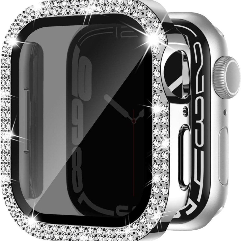 Mega Good Apple Smartwatch Universel Cover with Screen Protector in Rhinestone and Glass - Red#serie_4