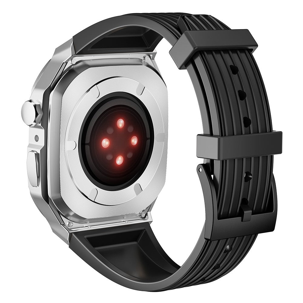 Silikone Rem med Etui passer til Apple Smartwatch - Sølv#serie_3