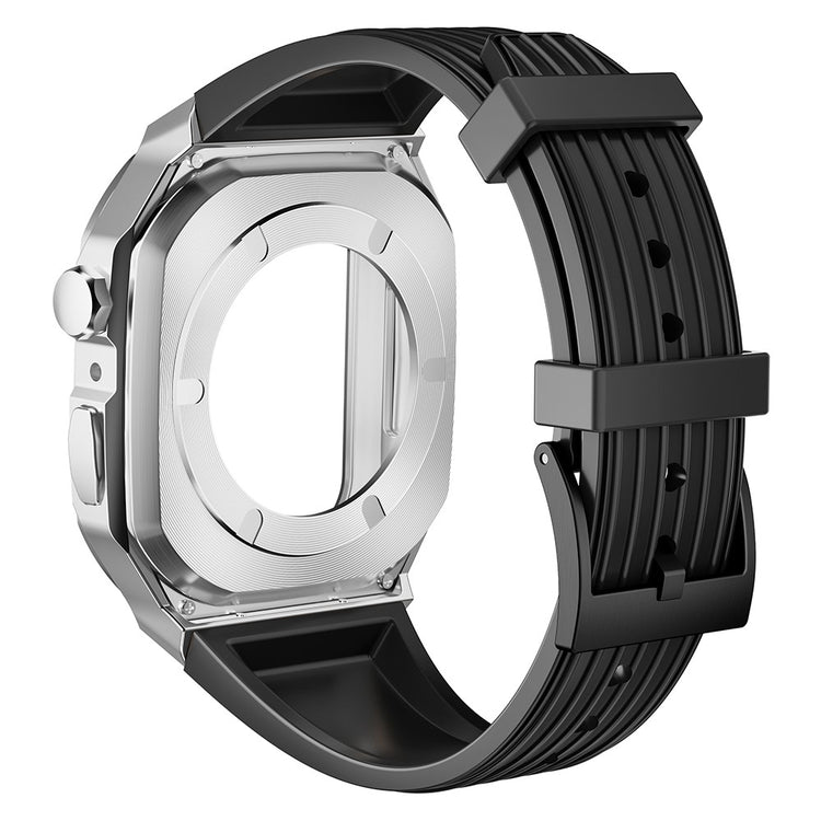 Silikone Rem med Etui passer til Apple Smartwatch - Sølv#serie_3