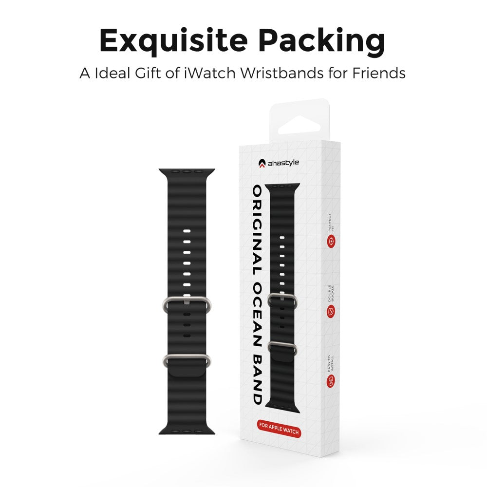 AHASTYLE WG102 Apple Watch Series 49mm - 45mm - 44mm - 42mm Watch Strap - Black#serie_2