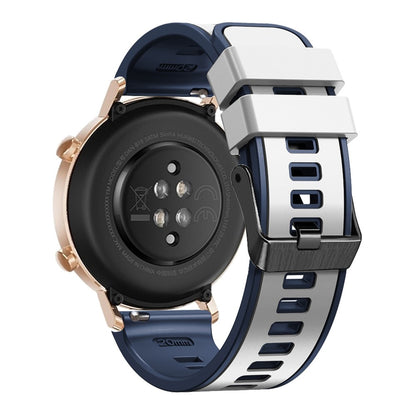 20mm Universal dual color silicone strap - White / Blue#serie_1