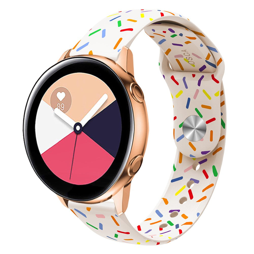 Helt Vildt Flot Silikone Universal Rem passer til Smartwatch - Hvid#serie_1