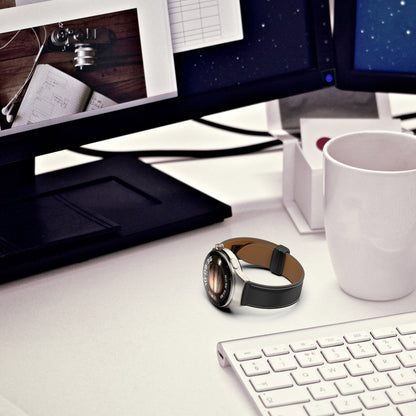 Helt Vildt Flot Ægte Læder Universal Rem passer til Smartwatch - Sølv#serie_7
