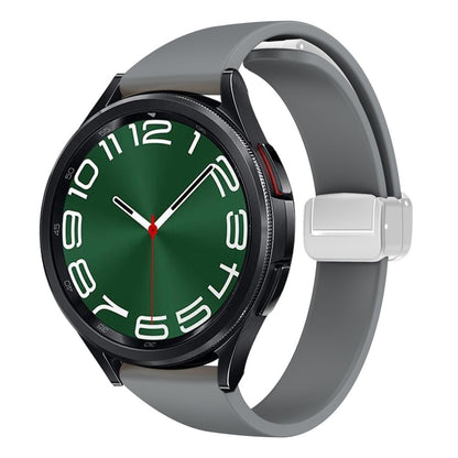 22mm Universal silicone sport strap with silver magnetic buckle - Space Grey#serie_10