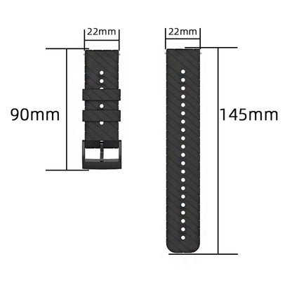 22mm Universal twill texture silicone strap - Black#serie_1
