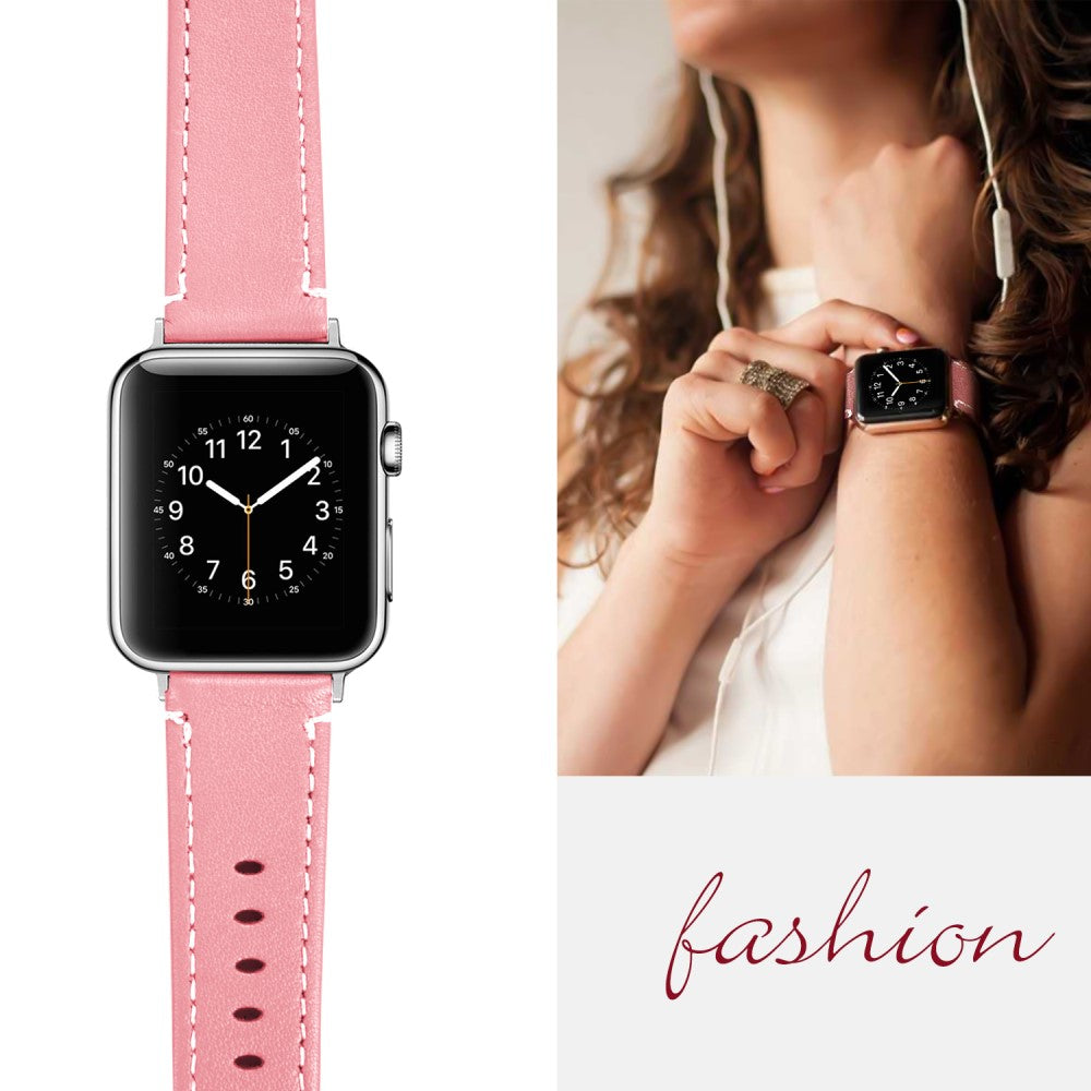 Ægte læder Cover passer til Apple Watch Ultra - Pink#serie_2