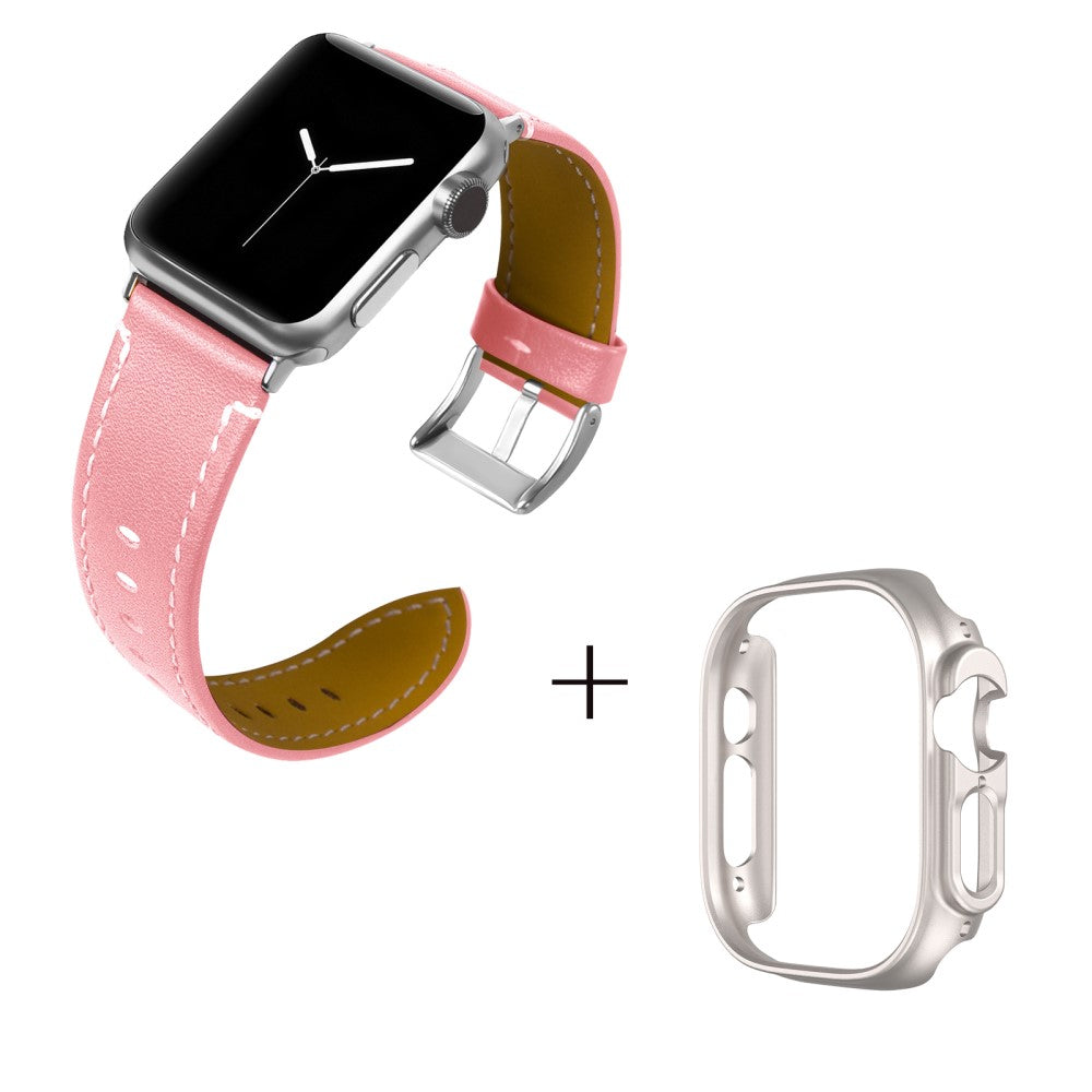 Ægte læder Cover passer til Apple Watch Ultra - Pink#serie_2