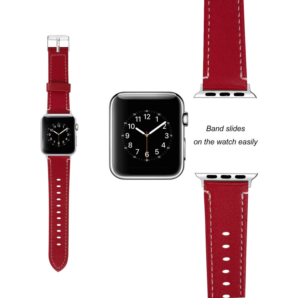 Ægte læder Cover passer til Apple Watch Ultra - Rød#serie_5