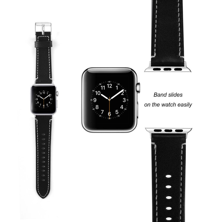 Ægte læder Cover passer til Apple Watch Ultra - Sort#serie_6