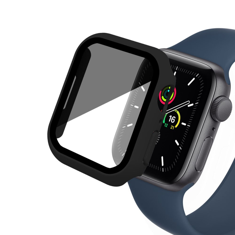 Meget Godt Cover med Skærmbeskytter i Plastik og Hærdet Glas passer til Apple Watch Ultra - Sort#serie_2