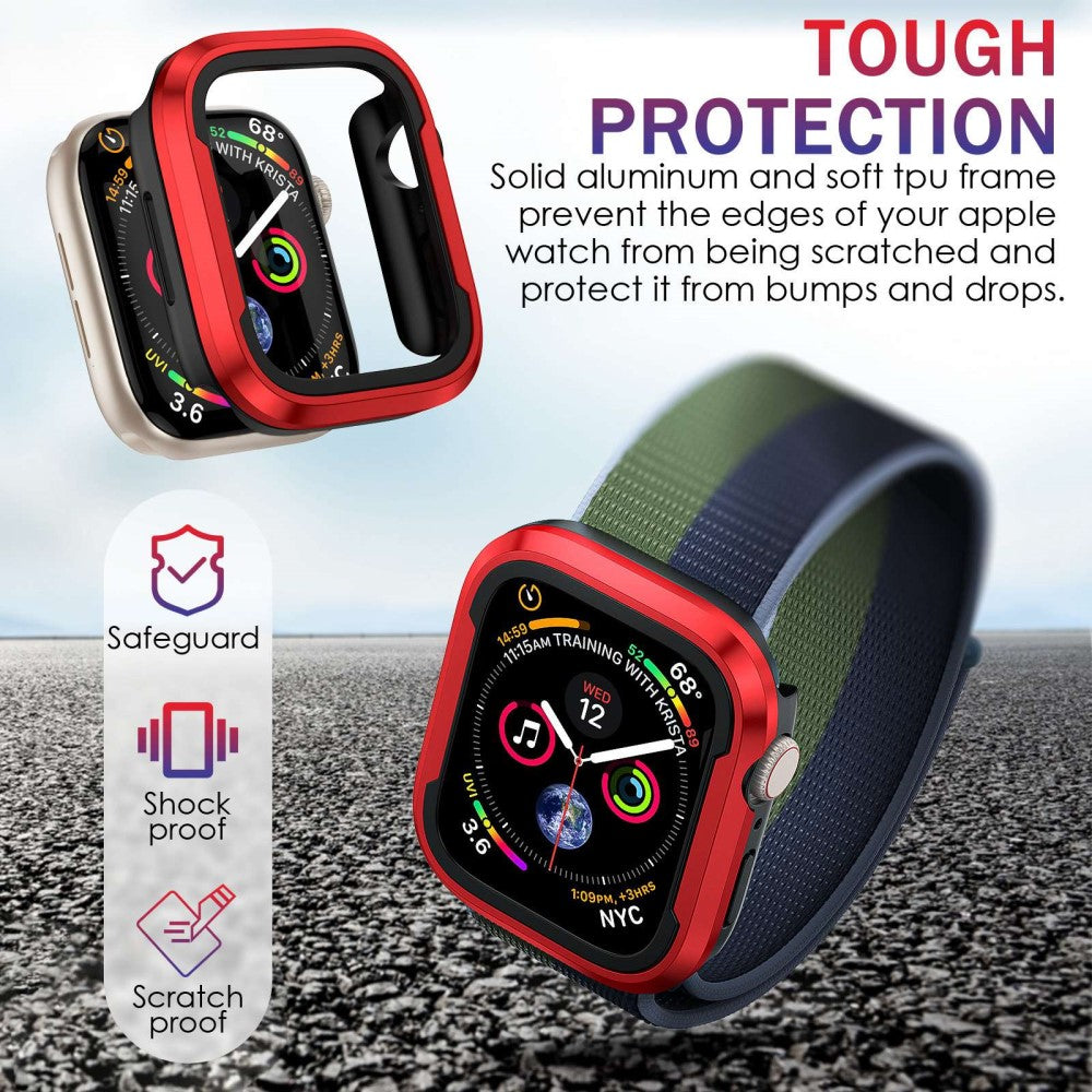 Apple Watch Series 8 (41mm) / Apple Watch Series 7 41mm  Metal Bumper  - Rød#serie_5