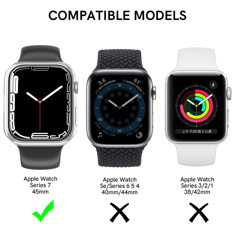 Meget Godt Apple Watch Series 7 41mm / Apple Watch Series 8 (41mm) Plastik Cover - Sort#serie_3