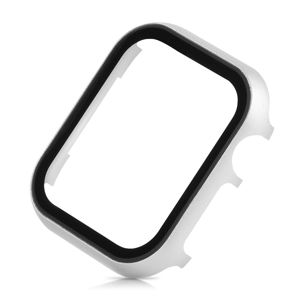 Meget Fed Universal Cover med Skærmbeskytter i Metal og Hærdet Glas passer til Apple Watch Series 8 (41mm) / Apple Watch Series 7 41mm - Sølv#serie_2