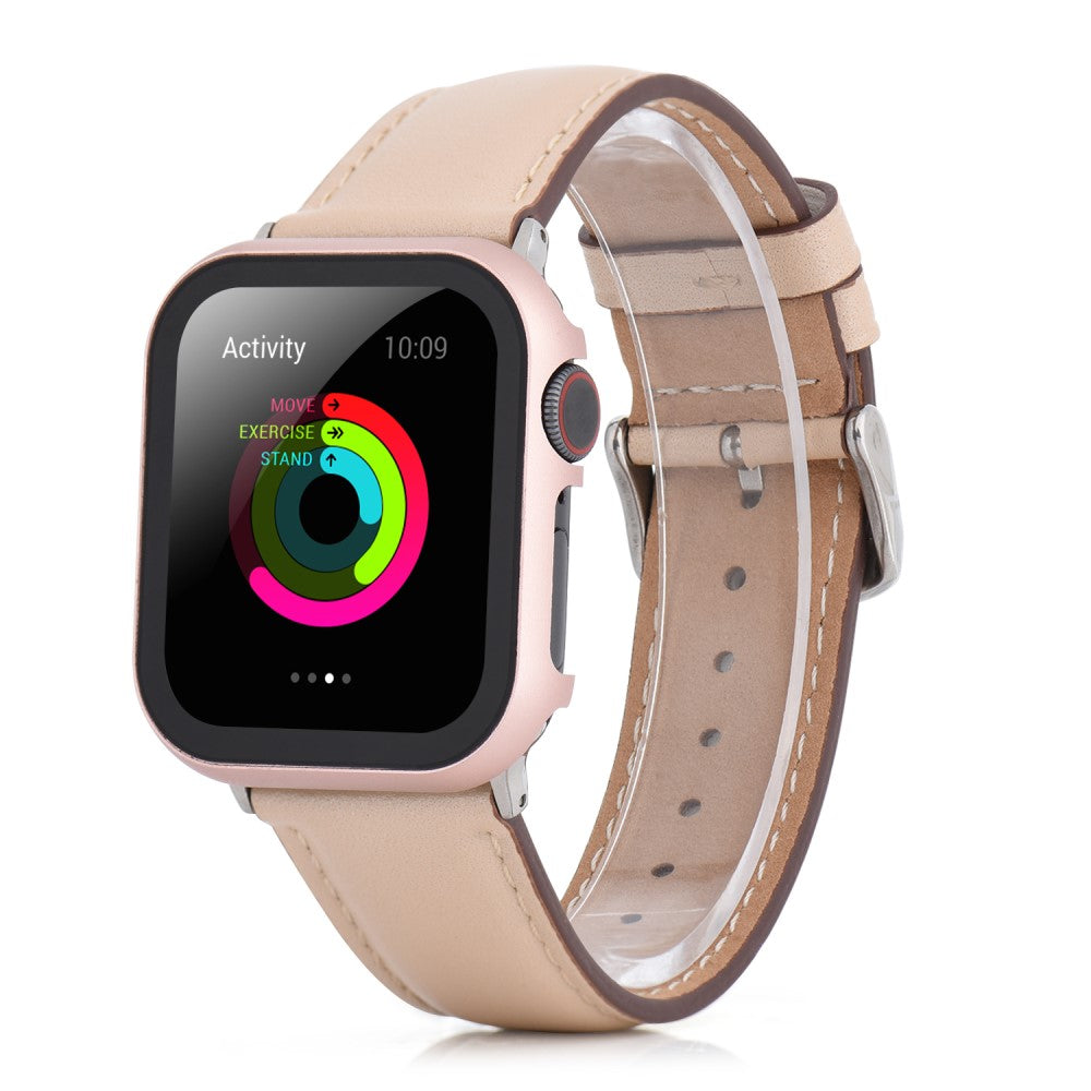 Meget Fed Universal Cover med Skærmbeskytter i Metal og Hærdet Glas passer til Apple Watch Series 8 (41mm) / Apple Watch Series 7 41mm - Pink#serie_4