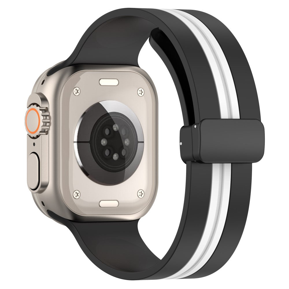 Super Slidstærk Silikone Universal Rem passer til Apple Smartwatch - Sort#serie_1