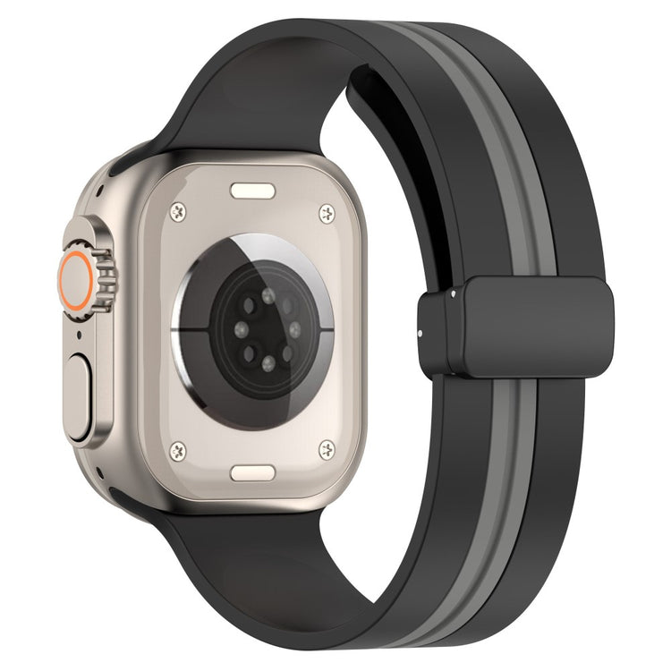 Super Slidstærk Silikone Universal Rem passer til Apple Smartwatch - Sort#serie_2