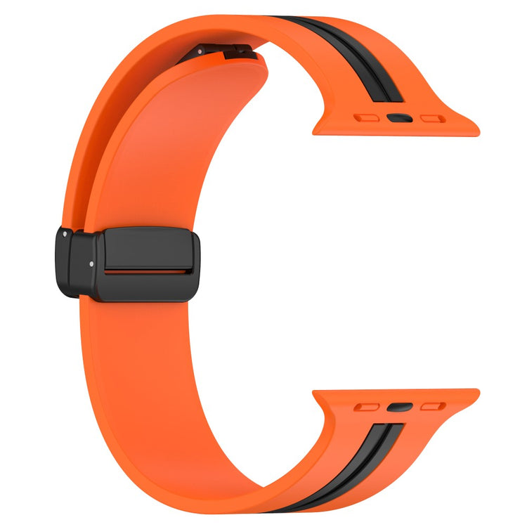 Super Slidstærk Silikone Universal Rem passer til Apple Smartwatch - Orange#serie_4