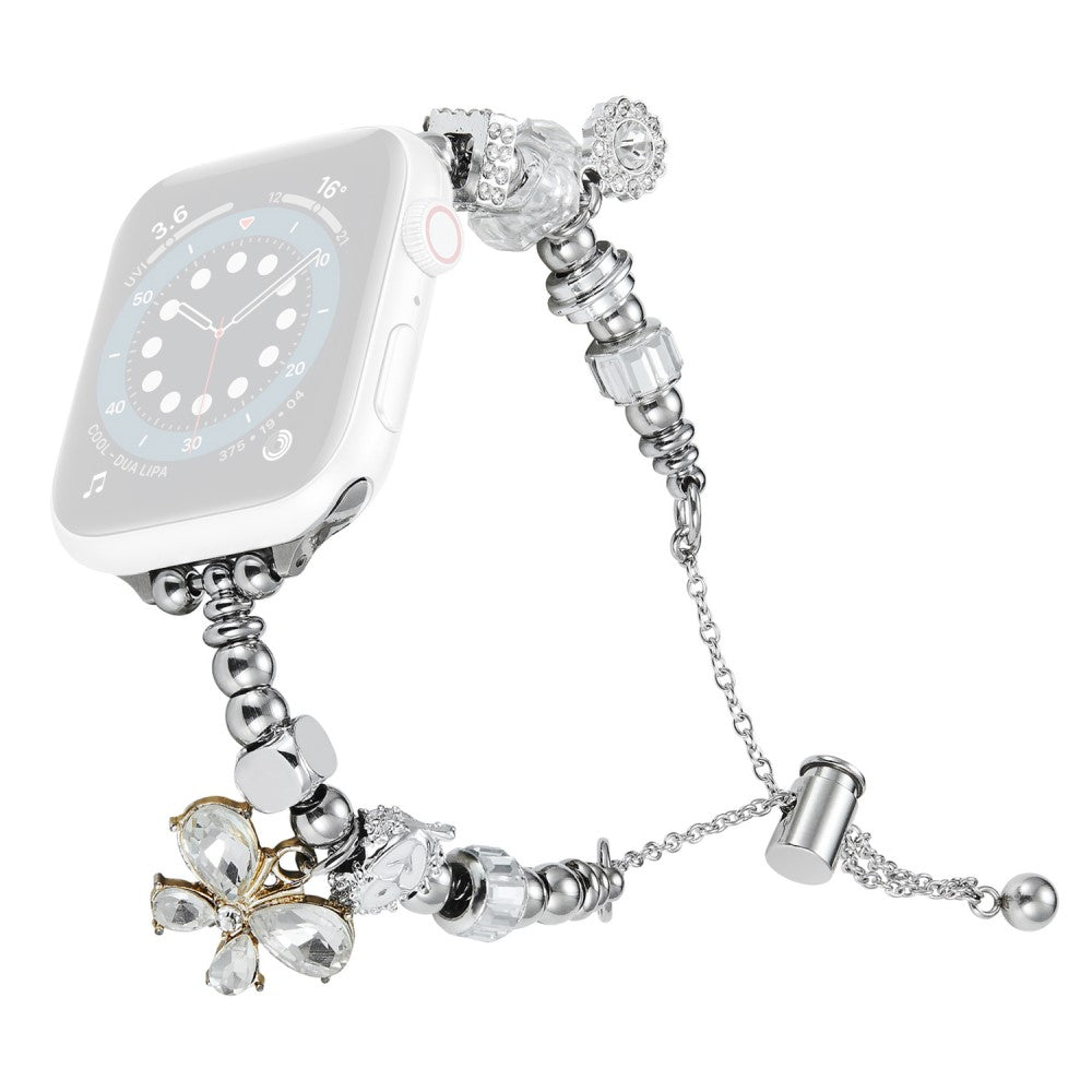 Mega Godt Metal Og Rhinsten Universal Rem passer til Apple Smartwatch - Sølv#serie_2