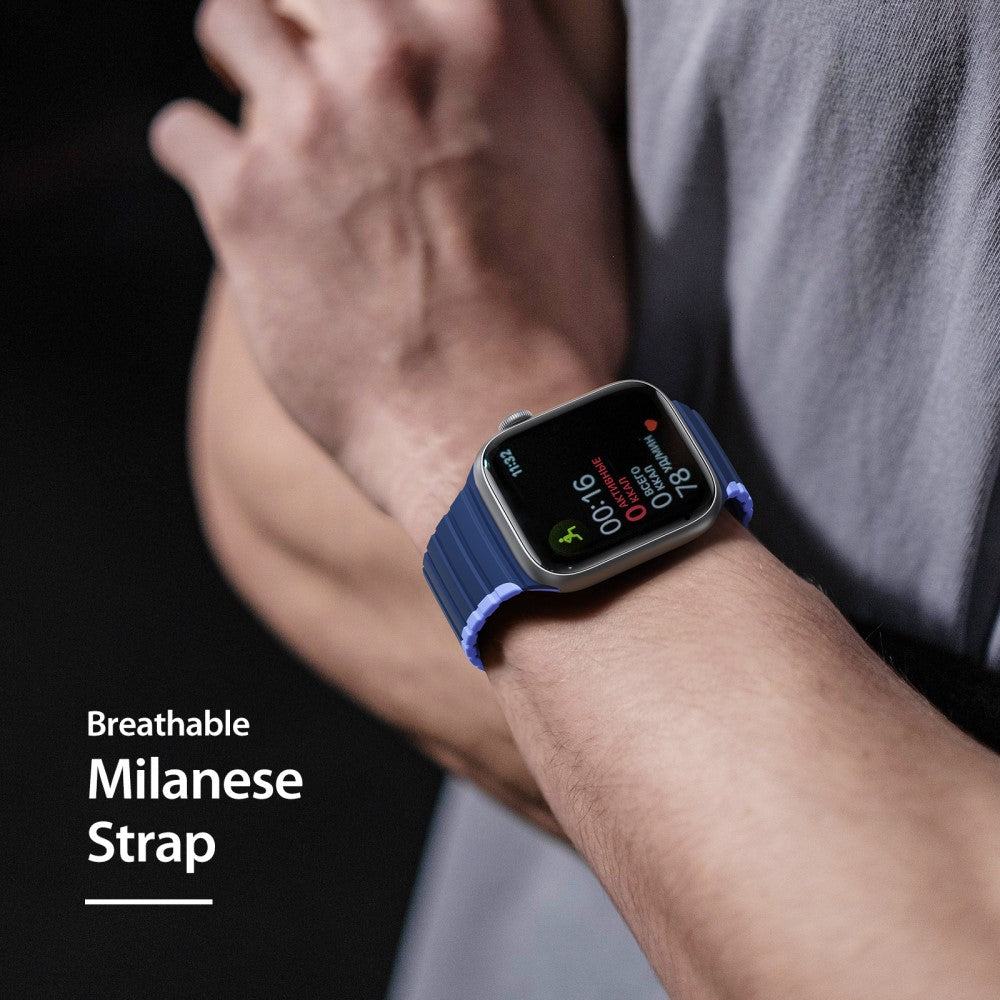 Glimrende Silikone Universal Rem passer til Apple Smartwatch - Blå#serie_3