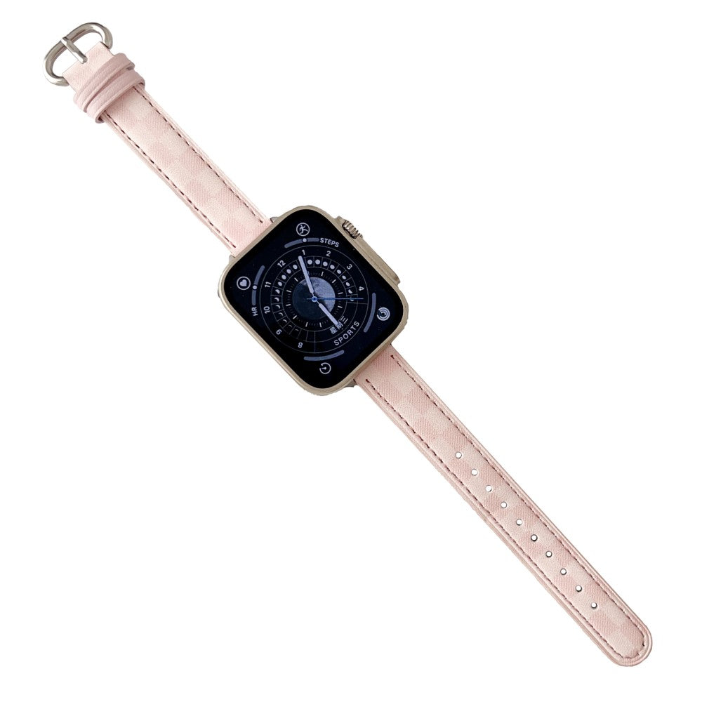 Solid Ægte Læder Universal Rem passer til Apple Smartwatch - Pink#serie_1