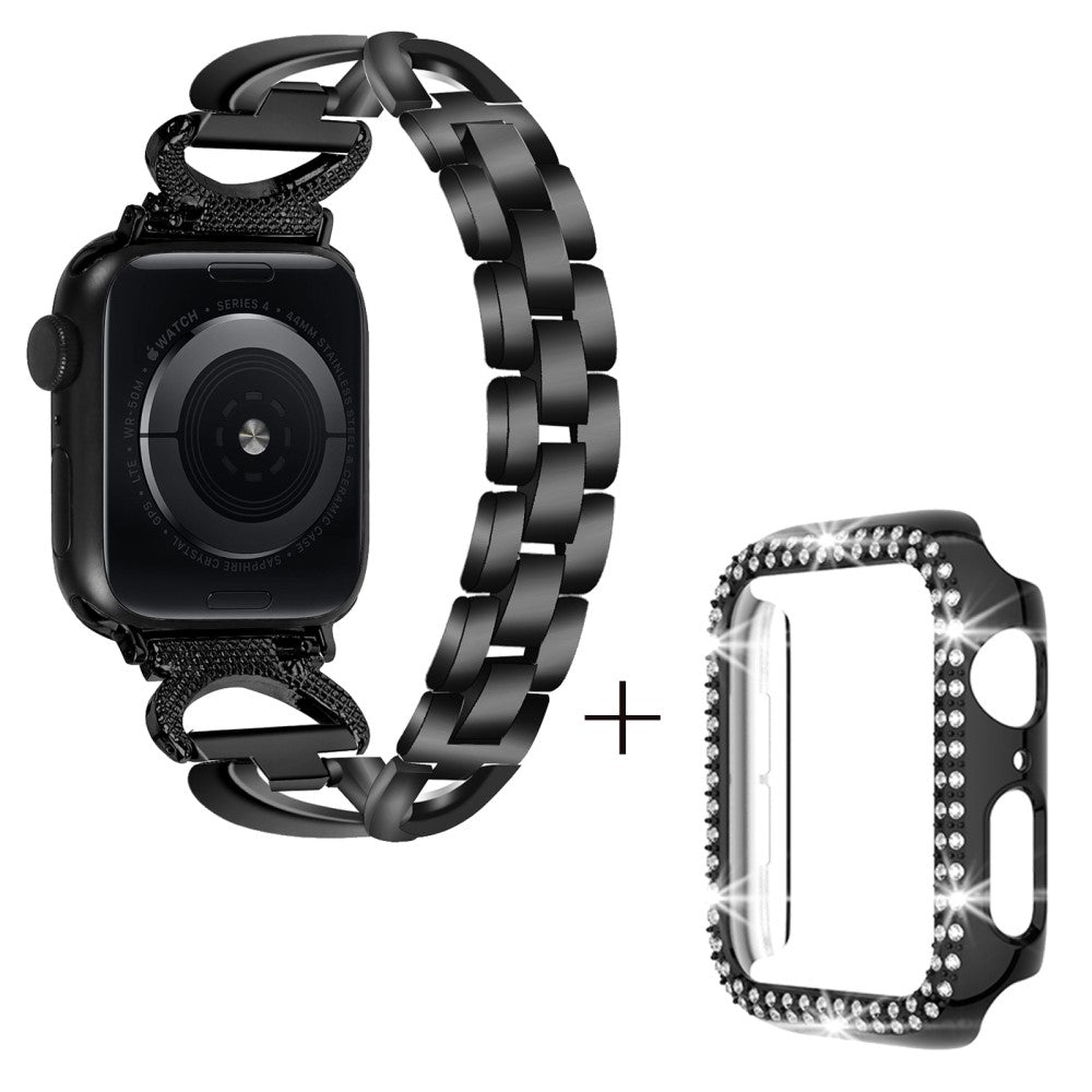 Metal Cover passer til Apple Watch Series 8 (41mm) / Apple Watch Series 7 41mm - Sort#serie_1