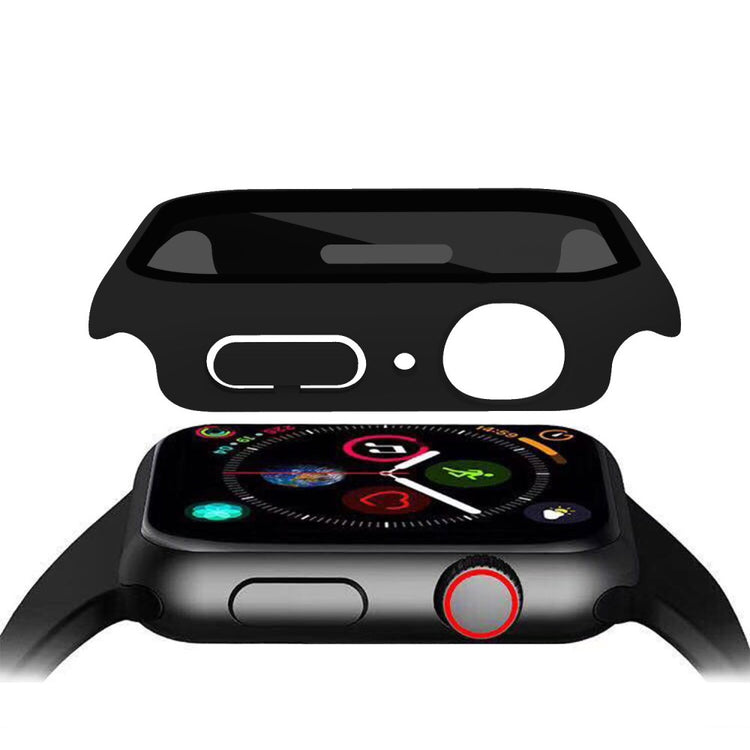 Flot Universal Cover med Skærmbeskytter i Plastik og Hærdet Glas passer til Apple Watch Series 8 (41mm) / Apple Watch Series 7 41mm - Sort#serie_3