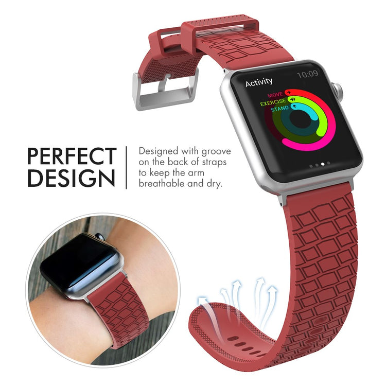 Meget Nydelig Silikone Universal Rem passer til Apple Smartwatch - Rød#serie_1