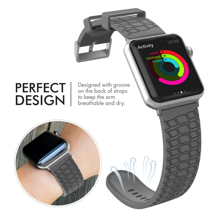 Meget Nydelig Silikone Universal Rem passer til Apple Smartwatch - Sølv#serie_3