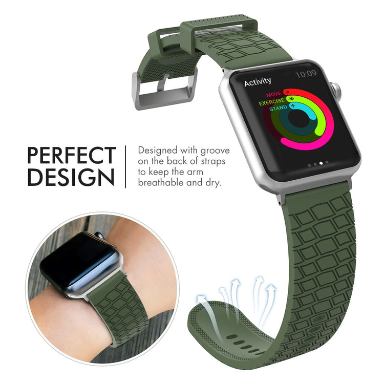 Meget Nydelig Silikone Universal Rem passer til Apple Smartwatch - Grøn#serie_4
