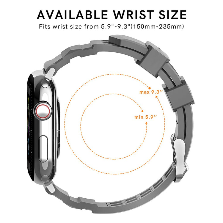 Meget Fed Silikone Universal Rem passer til Apple Smartwatch - Sølv#serie_2