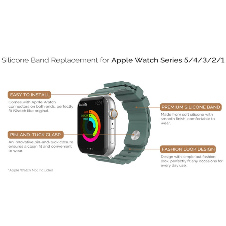 Mega Cool Silikone Universal Rem passer til Apple Smartwatch - Grøn#serie_3