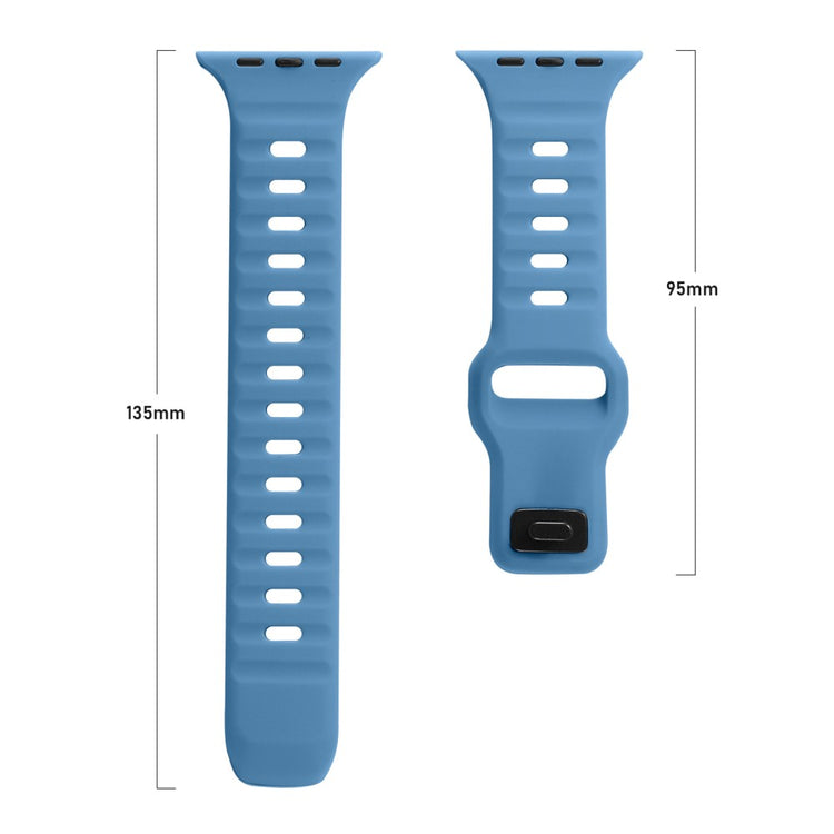 Mega Komfortabel Silikone Universal Rem passer til Apple Smartwatch - Sølv#serie_10