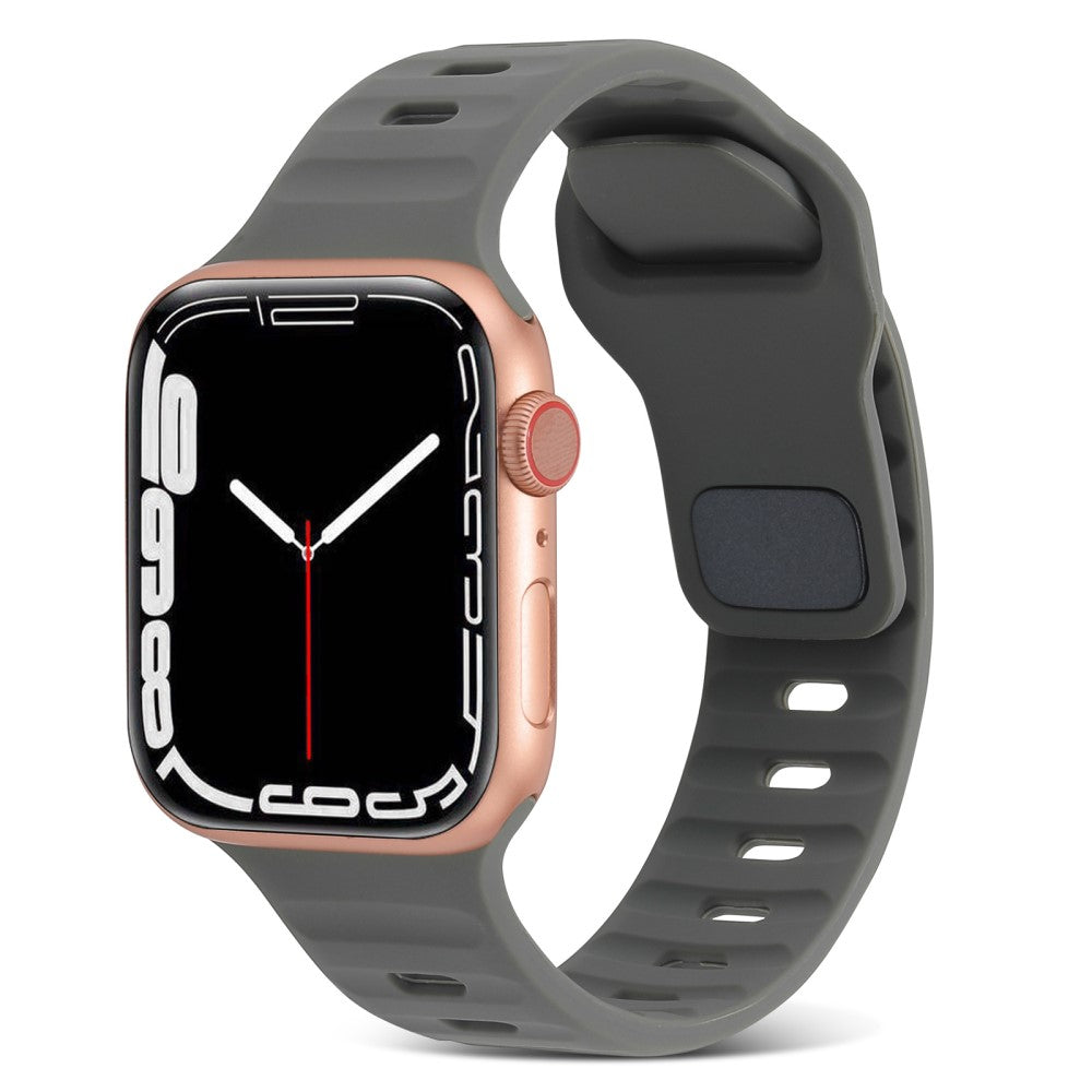 Mega Komfortabel Silikone Universal Rem passer til Apple Smartwatch - Sølv#serie_12