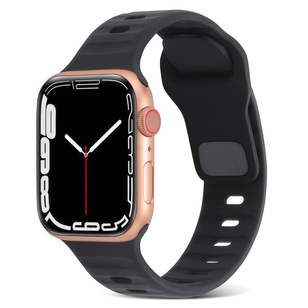 Mega Komfortabel Silikone Universal Rem passer til Apple Smartwatch - Sort#serie_5