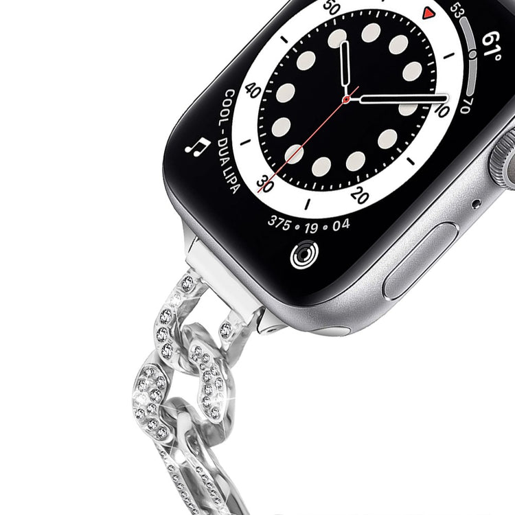 Klassisk Metal Og Rhinsten Universal Rem passer til Apple Smartwatch - Sølv#serie_3