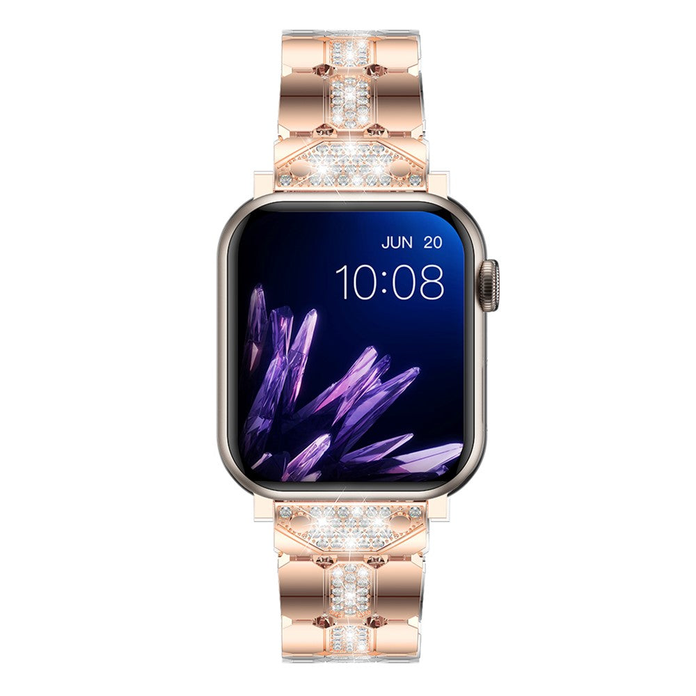 Fed Metal Og Rhinsten Universal Rem passer til Apple Smartwatch - Pink#serie_4