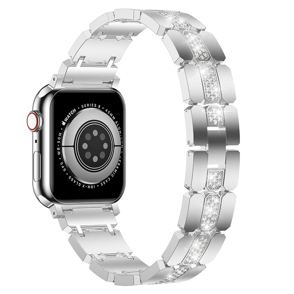 Fed Metal Og Rhinsten Universal Rem passer til Apple Smartwatch - Sølv#serie_6