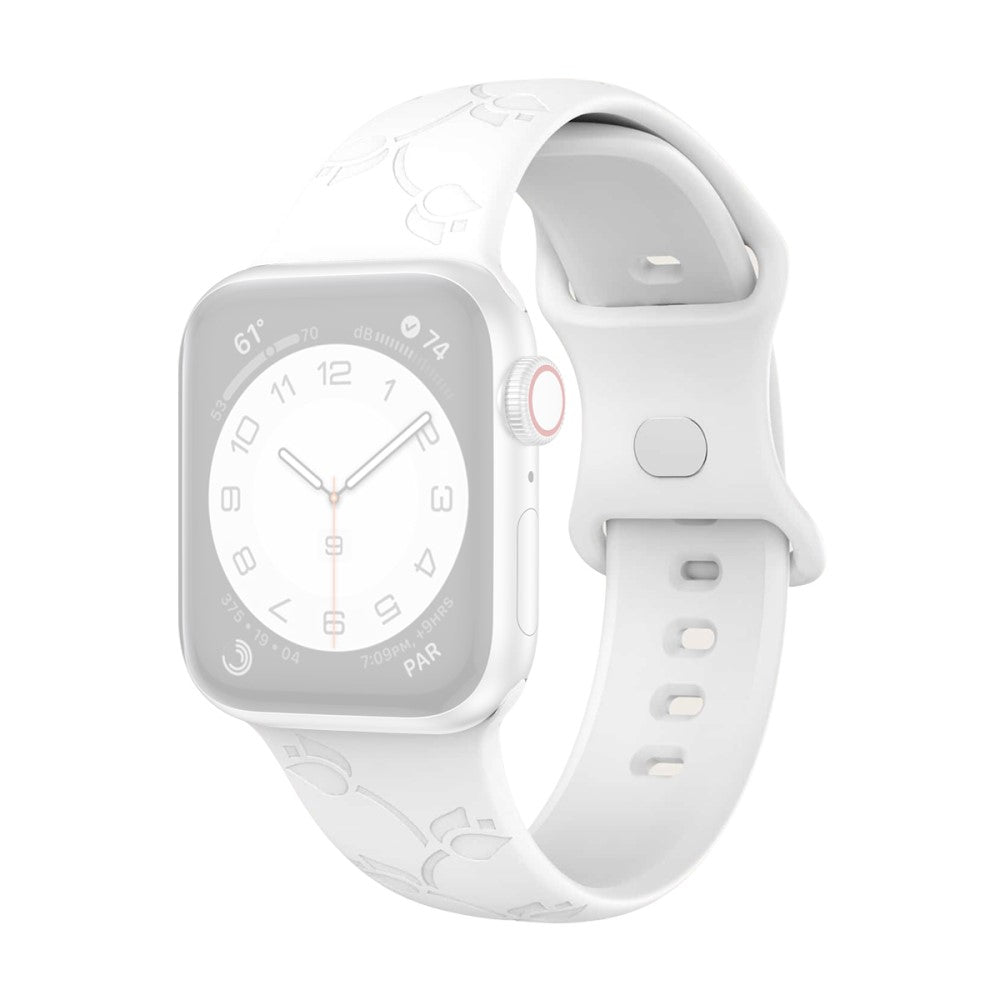 Vildt Pænt Silikone Universal Rem passer til Apple Smartwatch - Hvid#serie_1