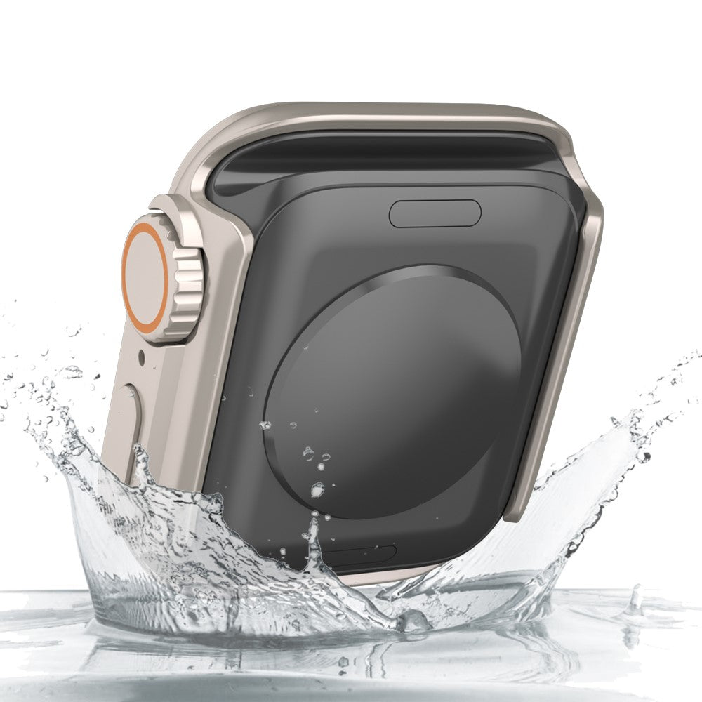 Super Flot Universal Cover med Skærmbeskytter i Plastik og Hærdet Glas passer til Apple Watch Series 8 (45mm) / Apple Watch Series 7 45mm - Guld#serie_2