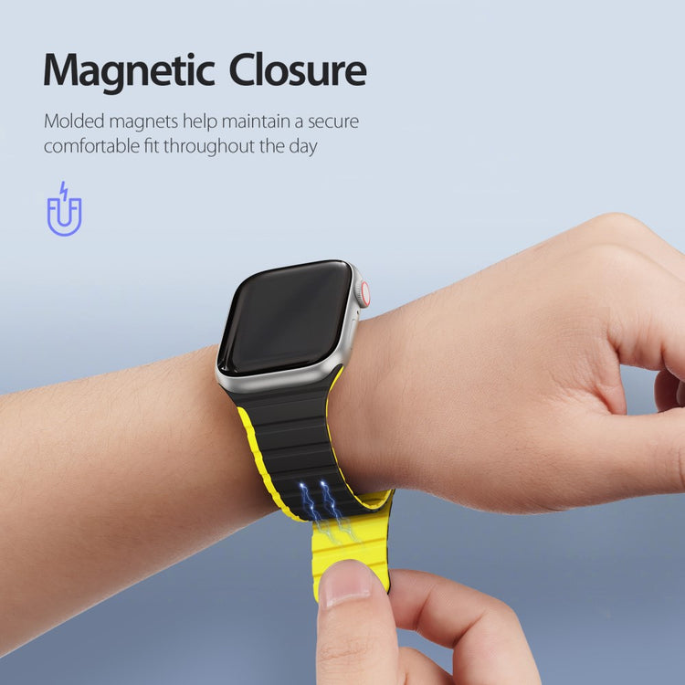 Mega Flot Silikone Universal Rem passer til Apple Smartwatch - Gul#serie_1