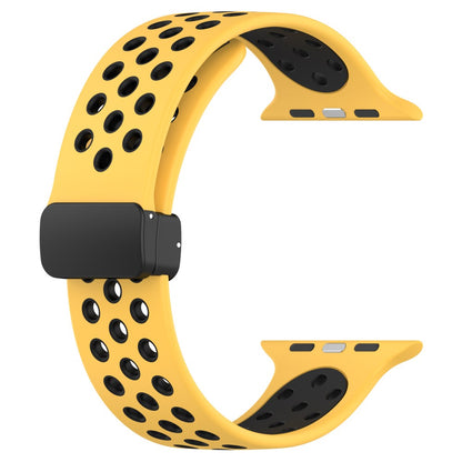 Alle Tiders Silikone Universal Rem passer til Apple Smartwatch - Gul#serie_10