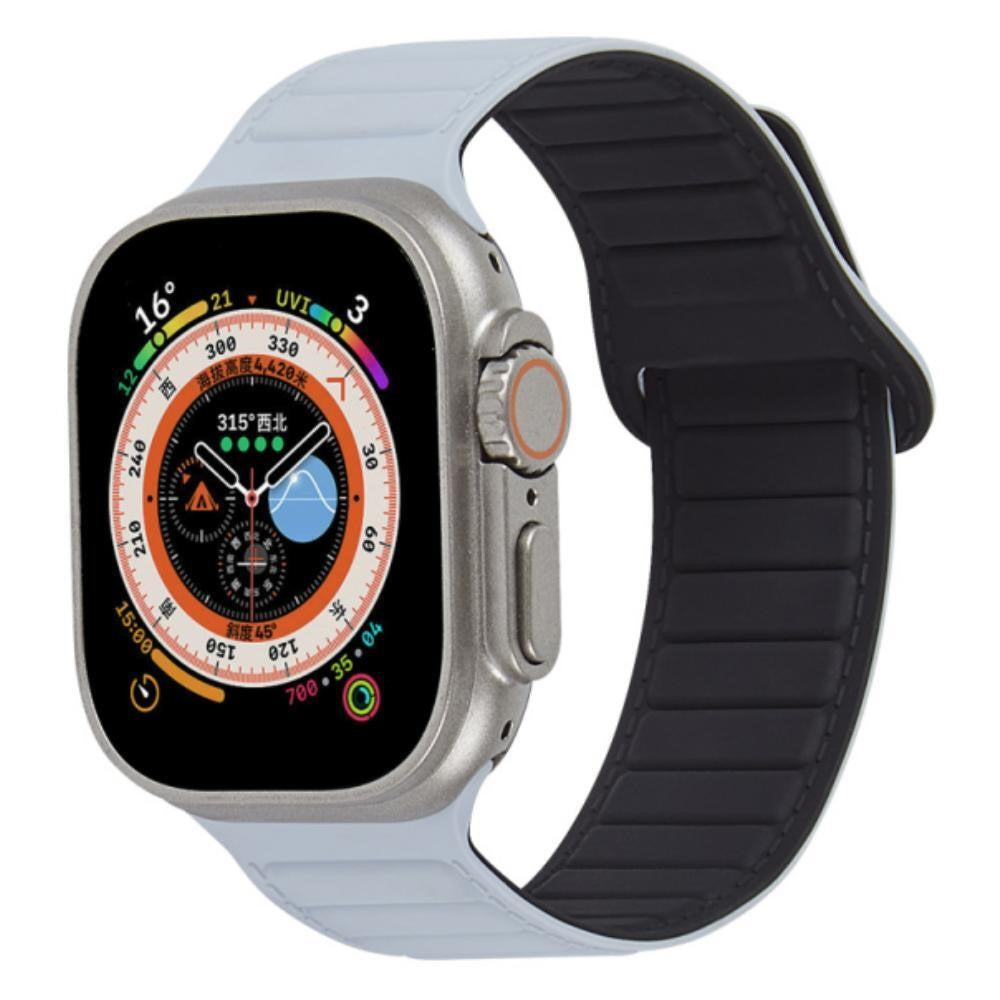 Super Sejt Silikone Universal Rem passer til Apple Smartwatch - Sølv#serie_15
