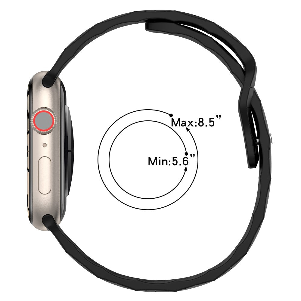 Super Kønt Silikone Universal Rem passer til Apple Smartwatch - Sort#serie_5